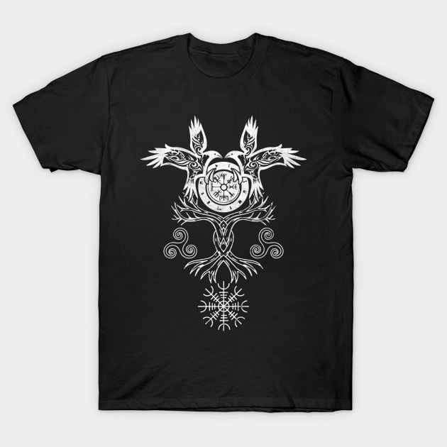 Viking Celtic Huginn & Muninn Odin's Ravens Vikings Style T-Shirt by Blink_Imprints10